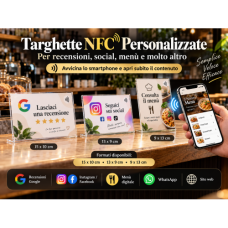 Targhetta NFC Personalizzata da Banco – Recensioni, Social, Menu, WhatsApp e Link
